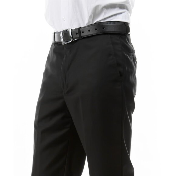 Azzuro Men's 3-Pack of Black Dress Pants (Unhemmed/Open Bottom) - Picture 3 of 4